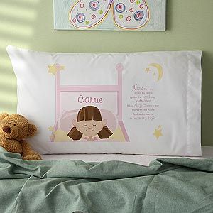 Personalized Girls Pillowcase   Bedtime Prayer