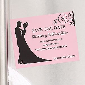 Save The Date Magnets   Bride & Groom Silhouette