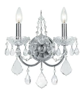Imperial 2 Light Wall Sconces in Polished Chrome 3222 CH CL SAQ