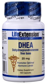 Life Extension   DHEA Dehydroepiandrosterone 25 mg.   100 Capsules