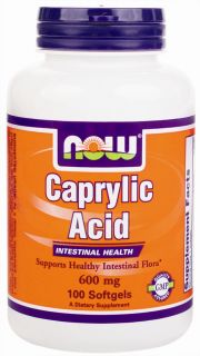 NOW Foods   Caprylic Acid Intestinal Health 600 mg.   100 Softgels