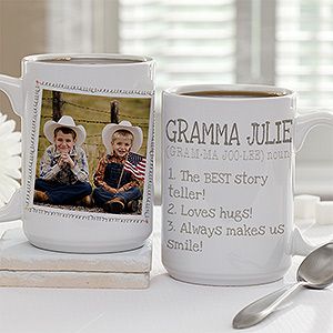 Large Personalized Photo Coffee Mugs   Definition Of Grandma