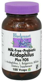 Bluebonnet Nutrition   Acidophilus Plus FOS Milk Free Probiotic   100 Vegetarian Capsules