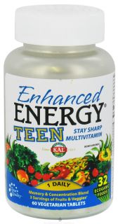 Kal   Enhanced Energy Teen Complete   60 Vegetarian Tablets