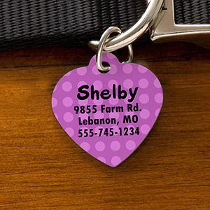 Personalized Pet ID Tags   Heart