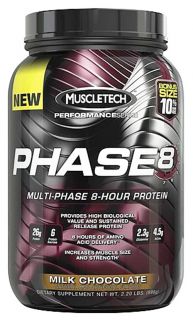 Muscletech Products   Phase8 Performance Series Multi Phase 8 Hour Protein Milk Chocolate Bonus Size   2.2 lbs.