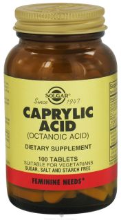 Solgar   Caprylic Acid (Octanic Acid) 365 mg.   100 Tablets