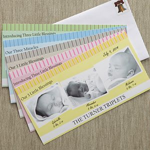 Triplets Birth Announcements with Baby Photos