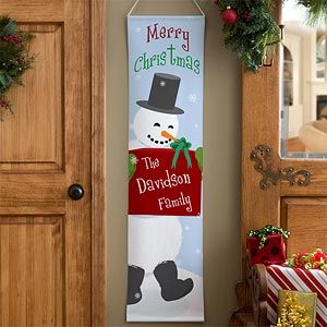Personalized Door Banners   Christmas Snowman