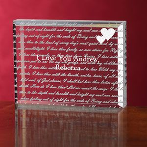 Personalized Romantic Paperweight   How Do I Love Thee
