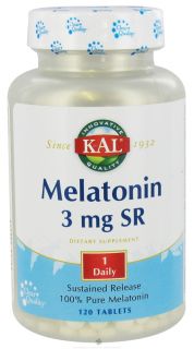 Kal   Melatonin Sustained Release 3 mg.   120 Tablets