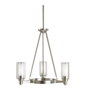 Circolo 3 Light Chandeliers in Brushed Nickel 2343NI