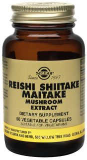 Solgar   Reishi Shiitake Maitake Mushroom Extract   50 Vegetarian Capsules