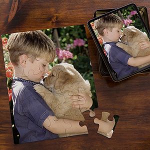 Personalized Photo Kids Puzzle with Keepsake Tin   Vertical