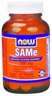 NOW Foods   SAMe 2X 400/200 mg Vegetarian Enteric Coated   30 Tablets