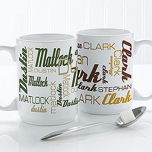 Fathers Day Gifts    Personalized Large Coffee Mugs   Signature Style For Him