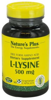 Natures Plus   L Lysine 500 mg.   90 Vegetarian Capsules