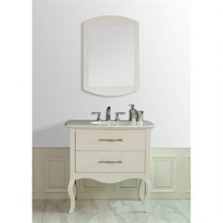 Stufurhome 37 Elizabeth Single Sink Vanity with Italian Carrara Marble Top   Cr