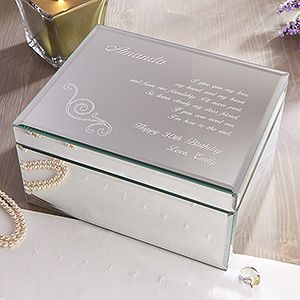 Personalized Large Mirror Jewelry Boxes   Friend Of My Heart