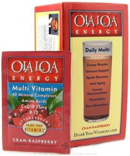 Ola Loa   Energy Multi Vitamin Effervescent Cran Raspberry   30 x 8g Packets
