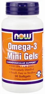 NOW Foods   Omega 3 Fish Oil Mini Gels   90 Softgels