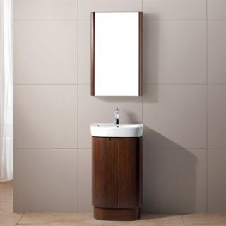 Vigo 20 inch Calantha Single Bathroom Vanity with Medicine Cabinet   Wenge
