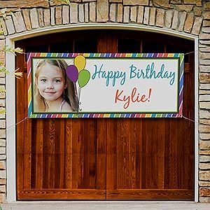 Personalized Birthday Party Photo Banners   Party Stripe