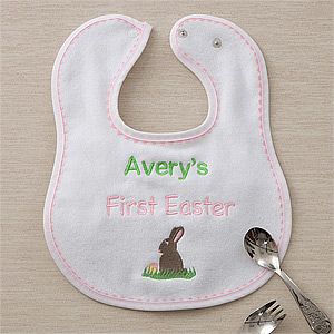 Girls Personalized Baby Bibs   My First Easter
