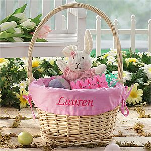 Pink Personalized Easter Baskets for Girls