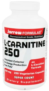 Jarrow Formulas   L Carnitine 250 mg.   250 Vegetarian Capsules