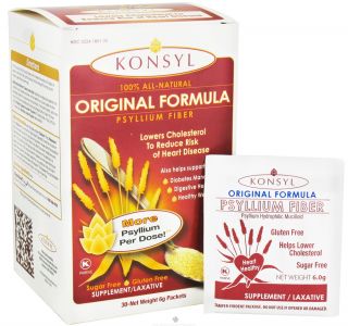 Konsyl   100% Natural Original Formula Psyllium Fiber (30 x 6 g) Packets