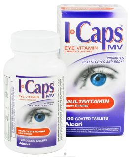 ICaps by Alcon   ICaps Lutein Enriched Eye Multivitamin   100 Tablets