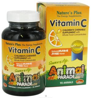 Natures Plus   Animal Parade Vitamin C Orange Juice   90 Chewable Tablets
