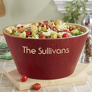 Personalized Serving Bowls   Bamboo