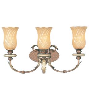 Bristol Manor 3 Light Bathroom Vanity Lights in Palacial Bronze With Gilded Accents 8873 64