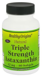 Healthy Origins   Natural Astaxanthin Triple Strength 12 mg.   60 Softgels