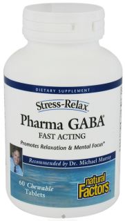 Natural Factors   Stress Relax Pharma GABA Fast Acting   60 Chewable Tablets