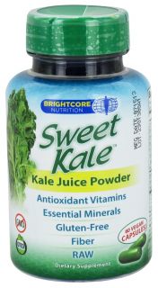 Brightcore Nutrition   Sweet Kale Juice Powder   60 Vegetarian Capsules