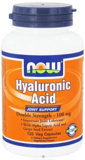 NOW Foods   Hyaluronic Acid Double Strength 100 mg.   120 Vegetarian Capsules