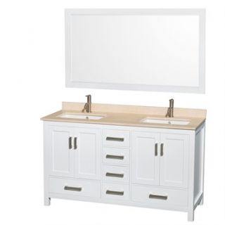 Sheffield 60 Double Bathroom Vanity by Wyndham Collection   White
