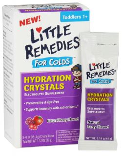 Little Remedies   Hydration Crystals For Colds Berry Flavor   8 x 0.14 oz (4g) Packets   CLEARANCED PRICED