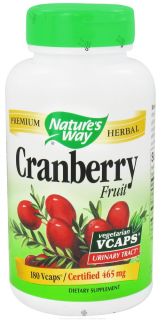 Natures Way   Cranberry Fruit 465 mg.   180 Vegetarian Capsules