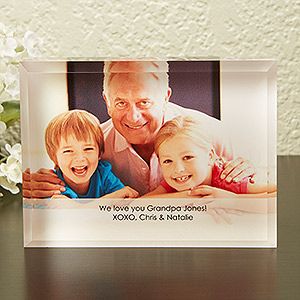 Personalized Photo Lucite Keepsake   Just For Him   Small