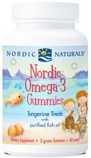Nordic Naturals   Nordic Omega 3 Treats With Purified Fish Oil Tangerine   60 Gummies