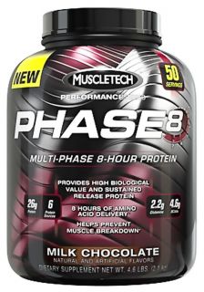 Muscletech Products   Phase8 Performance Series Multi Phase 8 Hour Protein Milk Chocolate   4.6 lbs.