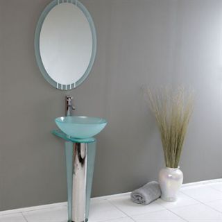 Fresca Vitale Modern Glass Bathroom Vanity with Mirror