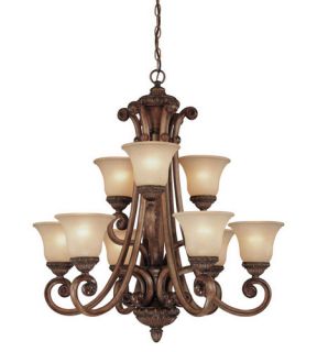 Carlyle 9 Light Chandeliers in Canyon Clay 2402 54
