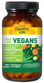 Country Life   Maxi Sorb Vegetarian Support Vegan Multivitamin & Mineral   120 Vegetarian Capsules
