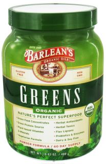 Barleans   Organic Greens Powder Formula   16.9 oz.