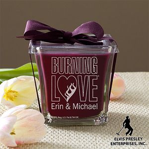 Elvis Burning Love Personalized Candles   Mulberry